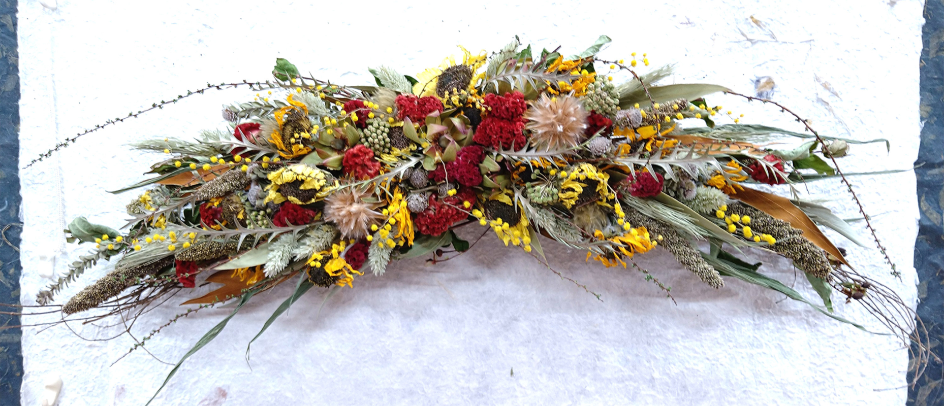 ６日まで期間限定ミモザアレンジメント体験講習おこないます